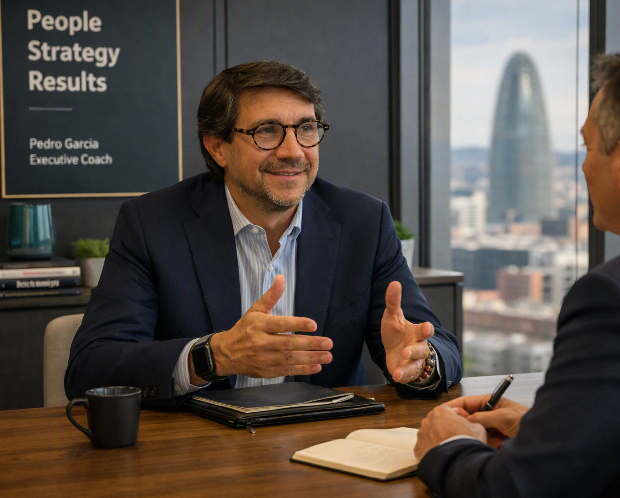 Pedro García en una sesión de coaching ejecutivo en Barcelona